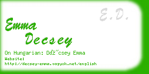 emma decsey business card